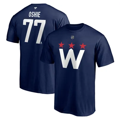 TJ Oshie Washington Capitals Fanatics Branded Authentic Stack Player Name & Number 2020/21 Alternate T-Shirt - Navy