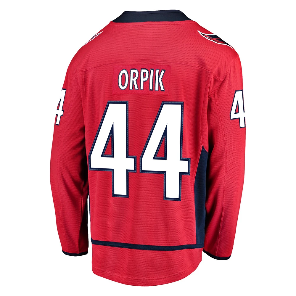 Fanatics Branded Brooks Orpik Rouge Washington Capitals Breakaway Maillot de joueur à domicile pour homme