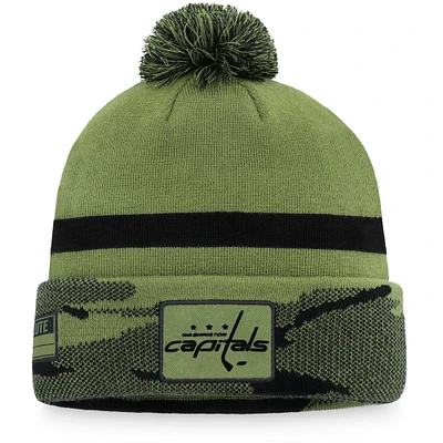 Men's Fanatics Camo Washington Capitals Military Appreciation Cuffed Knit Hat with Pom