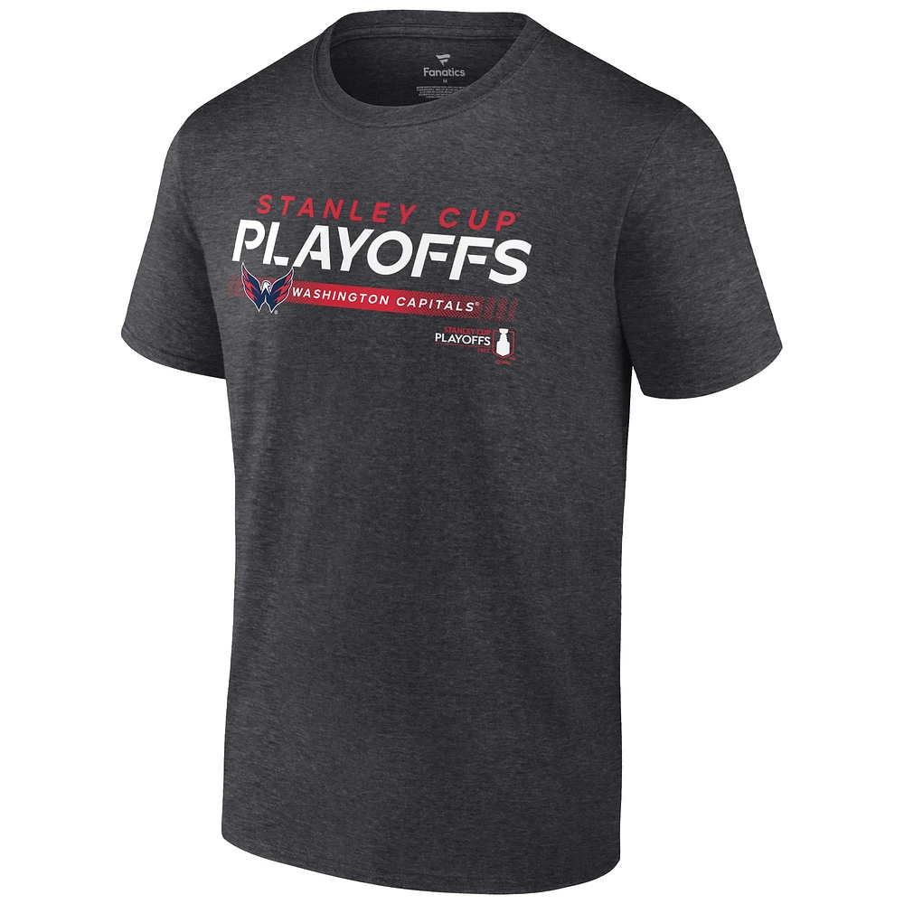 Men's Fanatics Charcoal Washington Capitals 2022 Stanley Cup Playoffs Playmaker T-Shirt