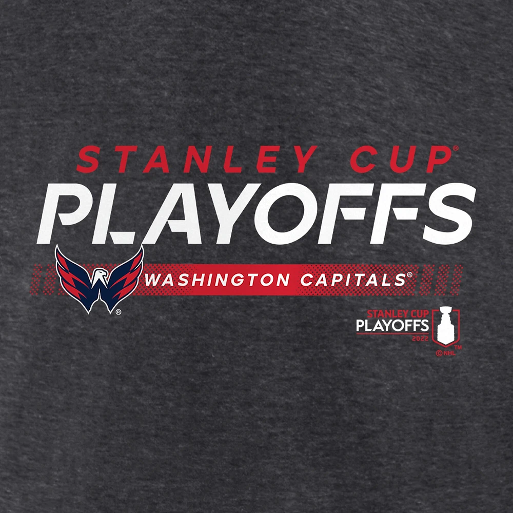 T-shirt Playmaker des séries éliminatoires de la Coupe Stanley 2022 Capitals Washington Fanatics Charcoal pour hommes