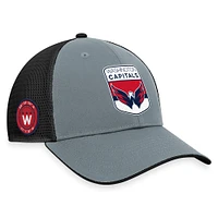 Casquette réglable Fanatics gris/noir Washington Capitals Authentic Pro Home Ice Trucker pour hommes