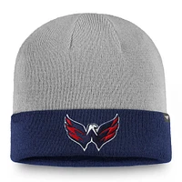 Men's Fanatics Gray/Navy Washington Capitals Cuffed Knit Hat