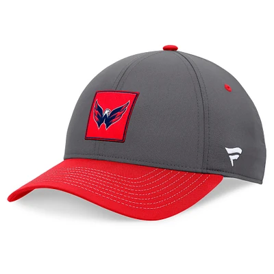 Men's Fanatics  Gray/Red Washington Capitals 2024 Stanley Cup Playoffs Locker Room Adjustable Hat