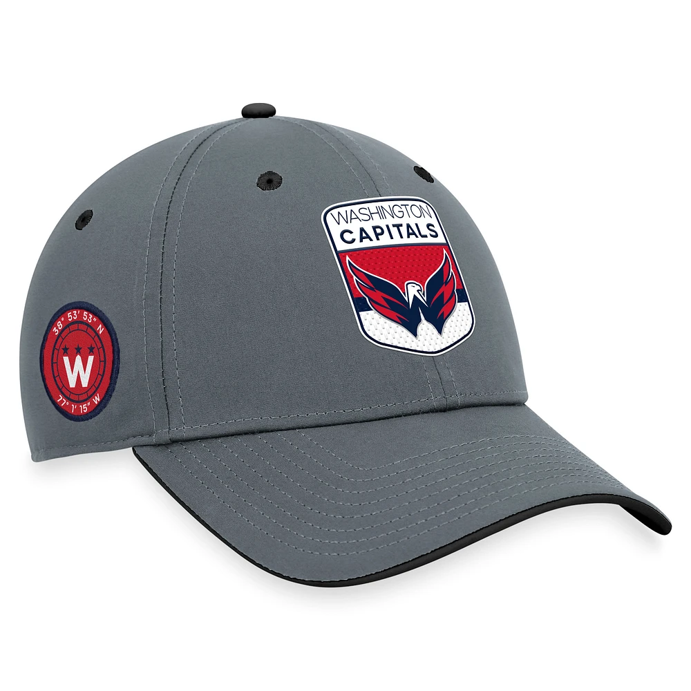 Men's Fanatics  Gray Washington Capitals Authentic Pro Home Ice Flex Hat