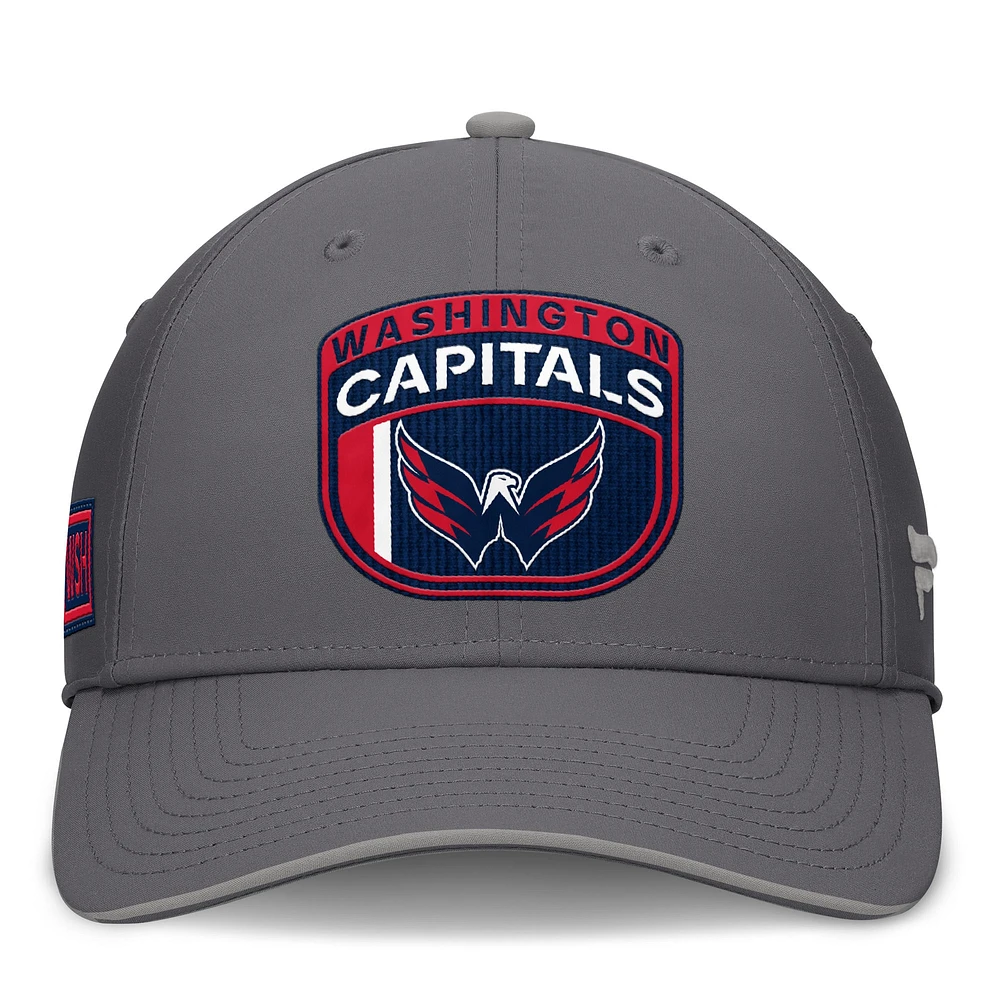 Casquette Fanatics grise pour homme Washington Capitals Home Ice Flex