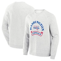 Men's Fanatics Heather Gray Washington Capitals Banner Fleece Raglan Pullover Sweatshirt