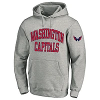 Men's Fanatics Heather Gray Washington Capitals Big & Tall Fleece Pullover Hoodie