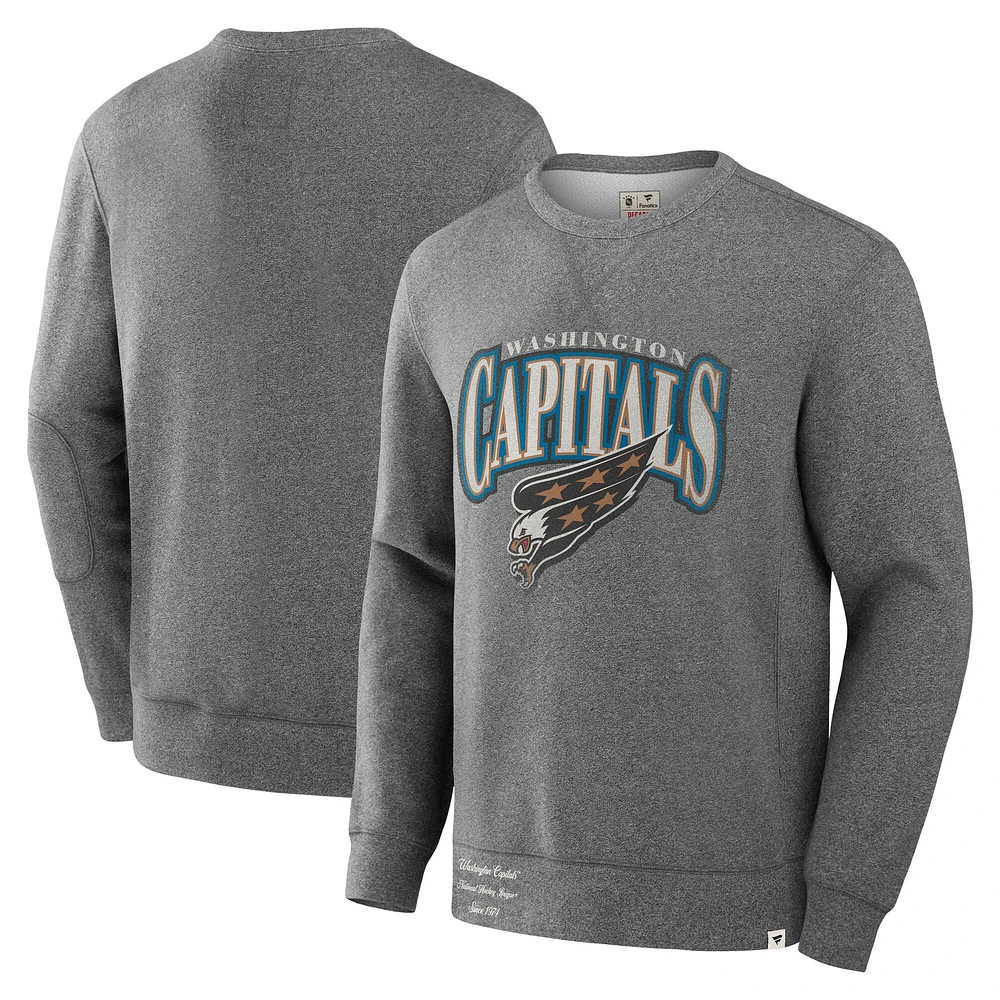 Sweat-shirt en polaire légendaire pour homme Fanatics Heather Grey Washington Capitals Decades Collection