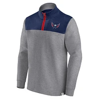 Men's Fanatics Heather Gray Washington Capitals Launch It Quarter-Zip Jacket