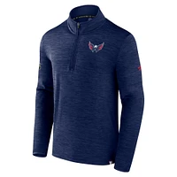 Men's Fanatics  Heather Navy Washington Capitals Authentic Pro Lightweight Quarter-Zip Pullover