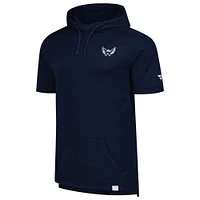 Men's Fanatics  Heather Navy Washington Capitals Authentic Pro Short Sleeve Pullover Hoodie