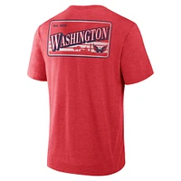 T-shirt tri-blend Fan Lanes des Washington Capitals pour hommes, rouge chiné, Fanatics
