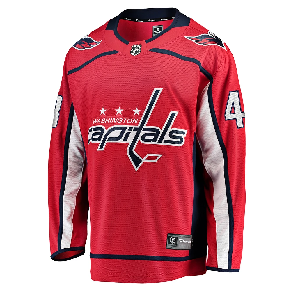 Fanatics pour hommes Logan Thompson rouge Washington Capitals Home Premier Breakaway Player - Maillot