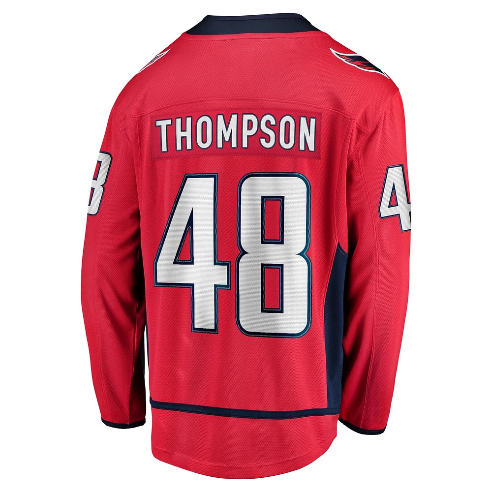 Men's Fanatics Logan Thompson Red Washington Capitals Home Premier Breakaway Player Jersey