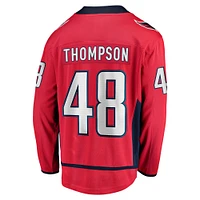 Fanatics pour hommes Logan Thompson rouge Washington Capitals Home Premier Breakaway Player - Maillot