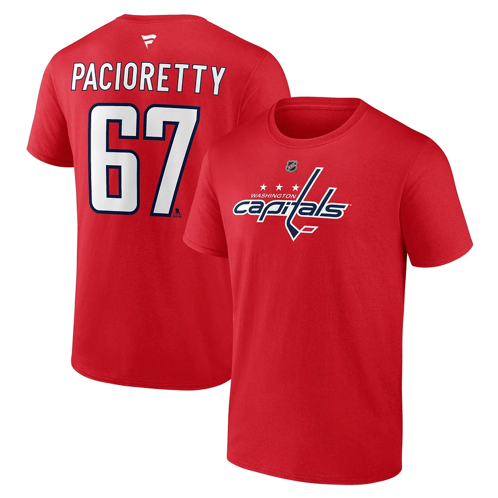 T-shirt rouge avec nom et numéro Fanatics Max Pacioretty des Capitals de Washington pour hommes