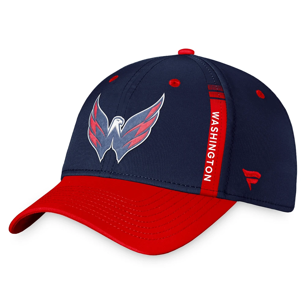 Casquette Pro Flex authentique pour le repêchage de la LNH 2022 des Capitals Washington Fanatics hommes, bleu marine/rouge