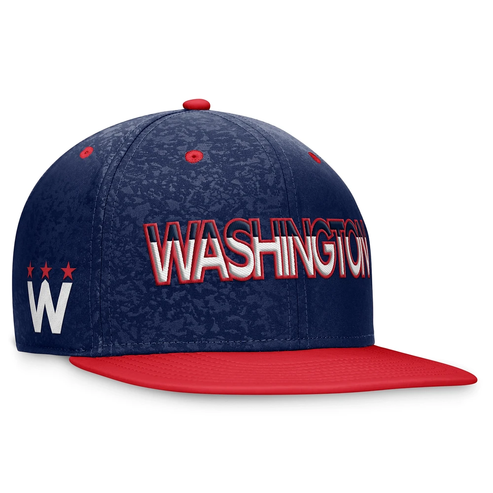 Casquette Snapback authentique Pro Alternate Jersey Fanatics pour hommes bleu marine/rouge Washington Capitals