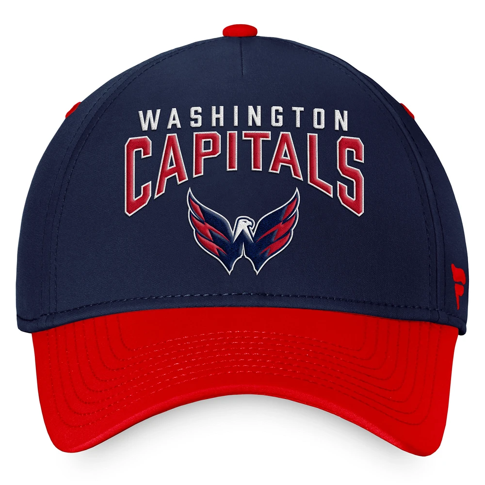 Men's Fanatics Navy/Red Washington Capitals Fundamental 2-Tone Flex Hat