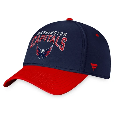 Casquette flexible bicolore fondamentale fanatiques pour hommes, bleu marine/rouge, Washington Capitals