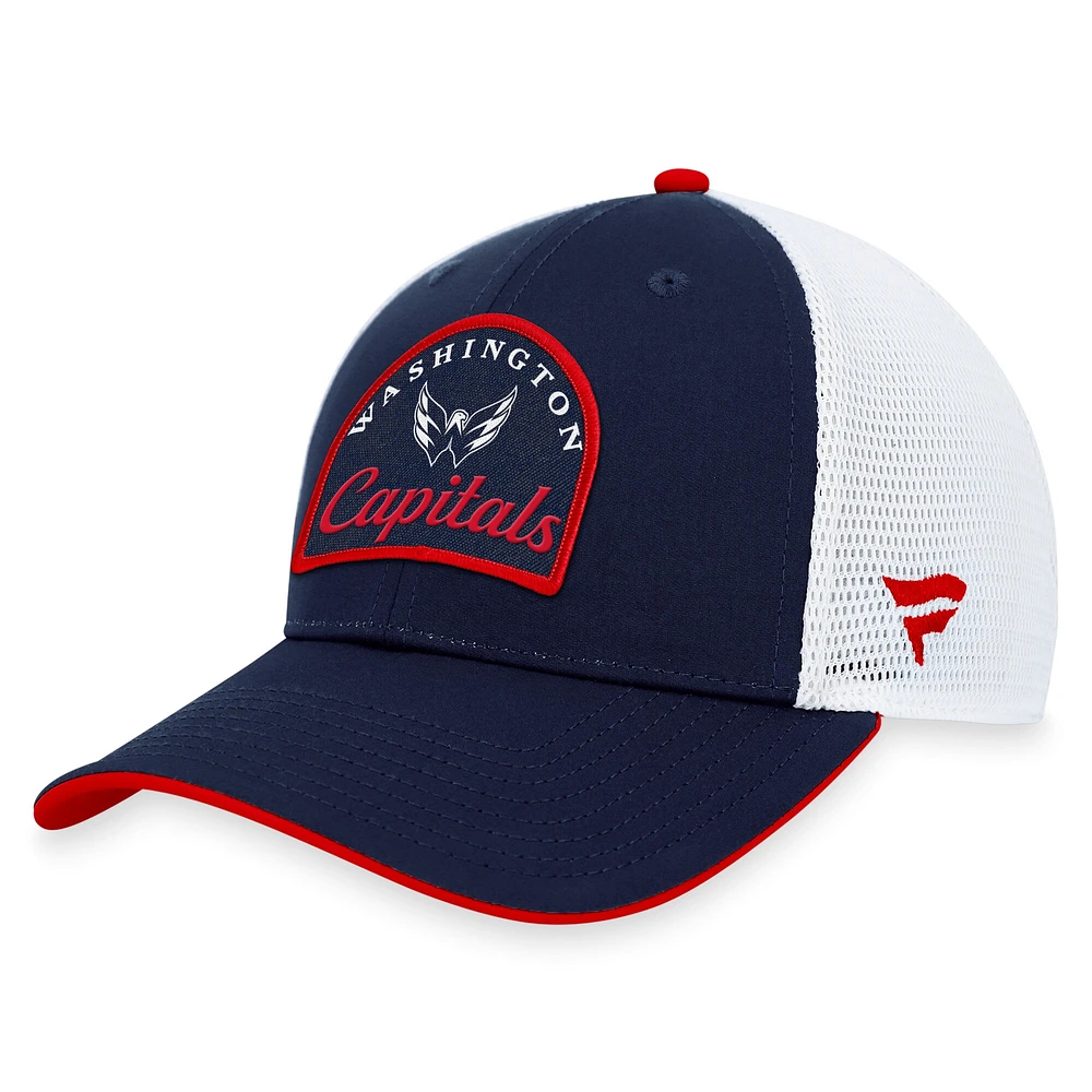 Casquette ajustable fondamentale des Washington Capitals Fanatics pour hommes, bleu marine/blanc