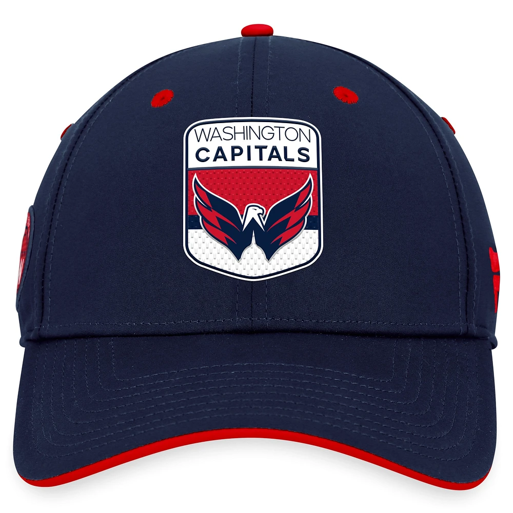 Casquette flexible de repêchage la LNH 2023 Washington Capitals Fanatics pour hommes, bleu marine