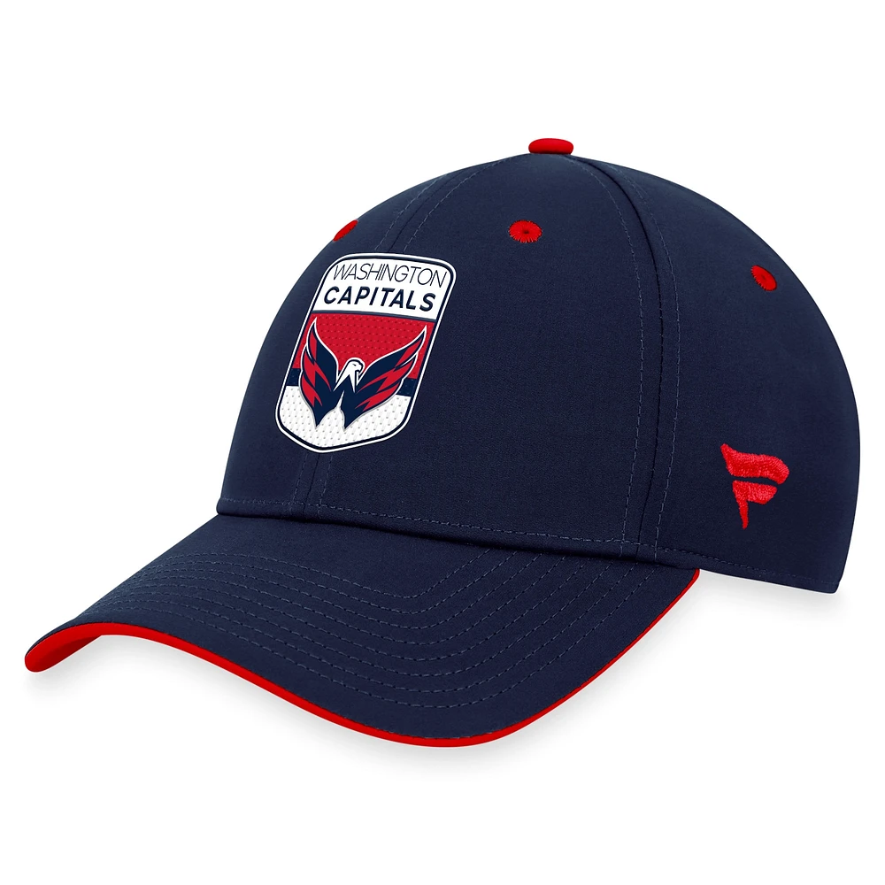 Casquette flexible de repêchage la LNH 2023 Washington Capitals Fanatics pour hommes, bleu marine