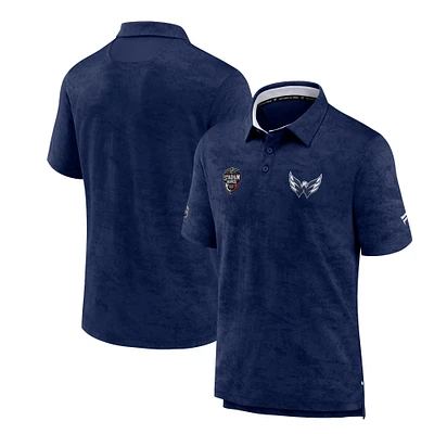 Polo professionnel authentique de la série stade LNH 2023 des Capitals Washington Fanatics pour hommes, bleu marine