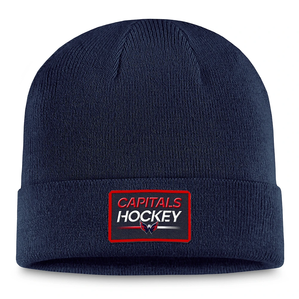 Men's Fanatics  Navy Washington Capitals Authentic Pro Cuffed Knit Hat