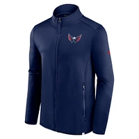 Veste entièrement zippée Fanatics bleu marine Washington Capitals Authentic Pro pour hommes