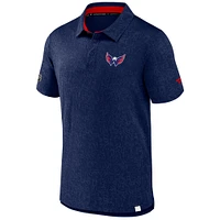Polo jacquard Authentic Pro bleu marine pour homme des Capitals de Washington
