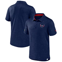 Polo en jacquard Authentic Pro bleu marine pour homme des Washington Capitals Fanatics