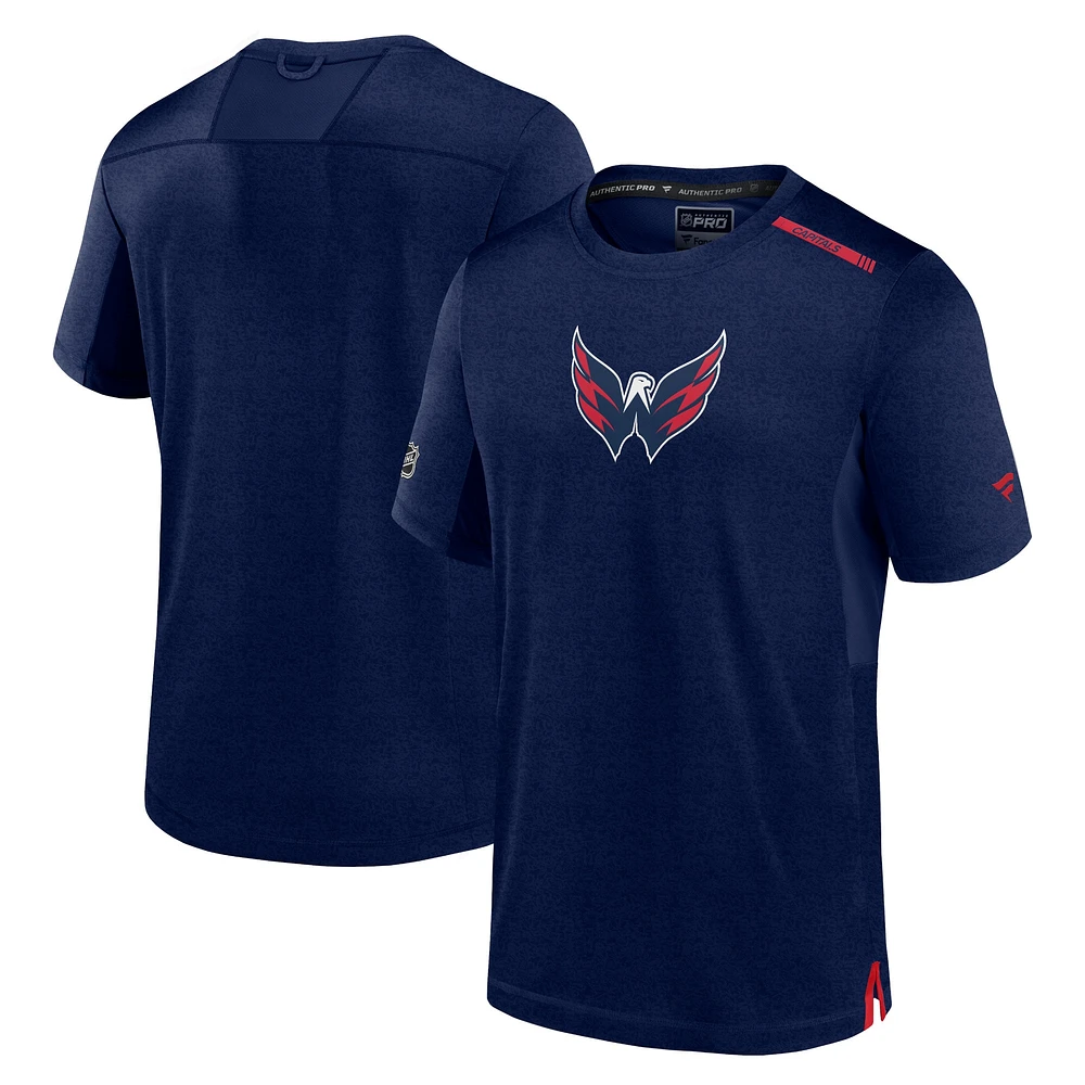 T-shirt Fanatics Authentic Pro Performance bleu marine pour homme des Washington Capitals