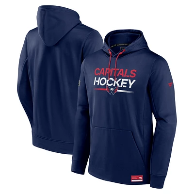 Sweat à capuche authentique Pro Fanatics pour hommes, bleu marine, Washington Capitals