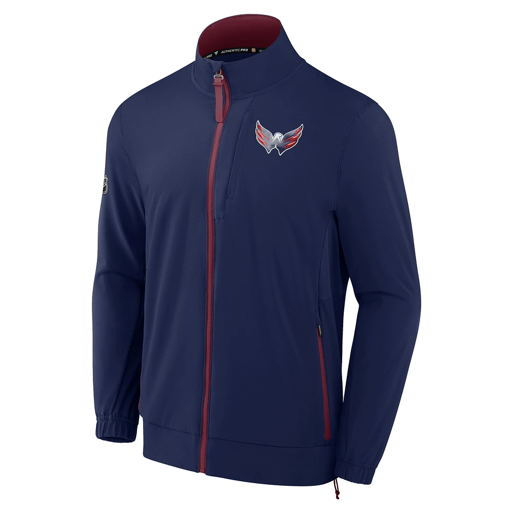 Men's Fanatics  Navy Washington Capitals Authentic Pro Rink Coaches Full-Zip Jacket