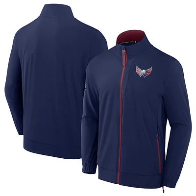 Men's Fanatics  Navy Washington Capitals Authentic Pro Rink Coaches Full-Zip Jacket