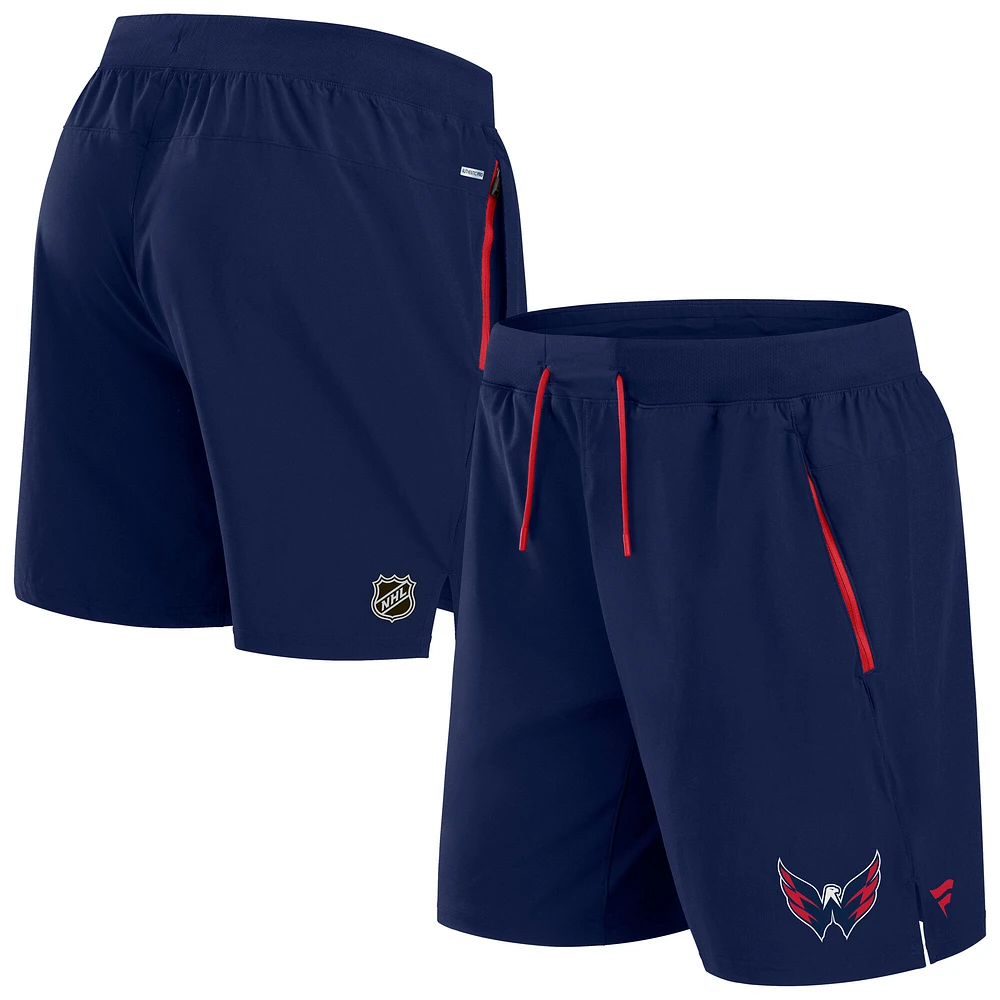 Short de performance authentique Pro Rink Washington Capitals pour homme la marque Fanatics bleu marine