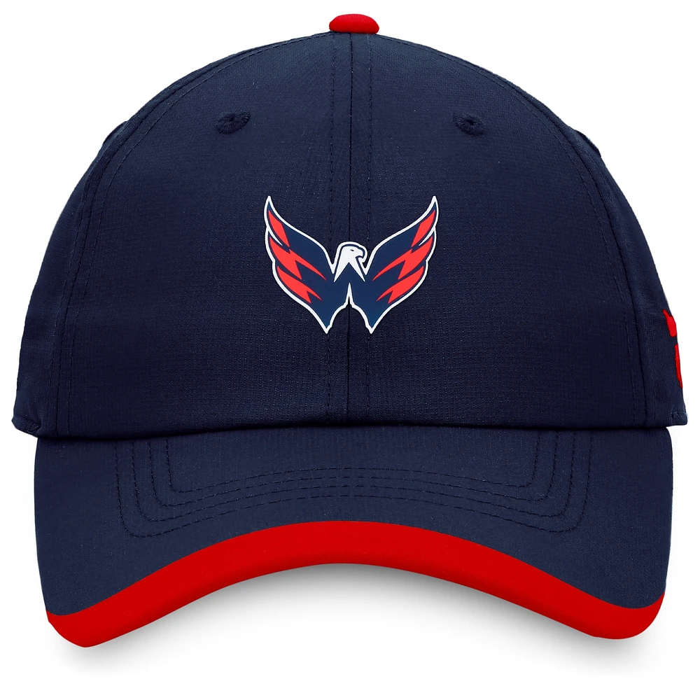 Casquette réglable Fanatics Navy Washington Capitals Authentic Pro Rink Pinnacle pour hommes