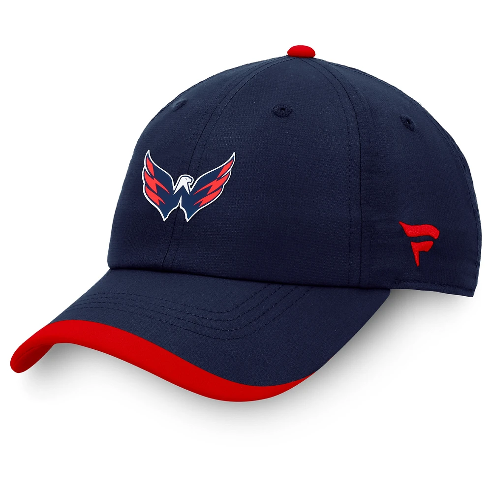 Casquette réglable Fanatics Navy Washington Capitals Authentic Pro Rink Pinnacle pour hommes