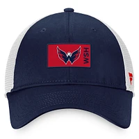 Casquette Snapback authentique Pro Rink Trucker Fanatics pour hommes, bleu marine, Washington Capitals