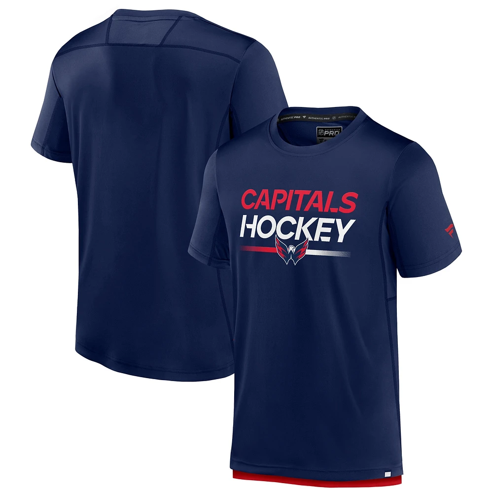 Men's Fanatics  Navy Washington Capitals Authentic Pro Tech T-Shirt