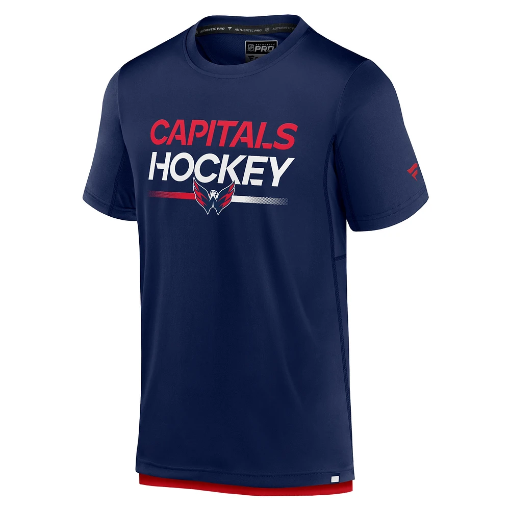 Men's Fanatics  Navy Washington Capitals Authentic Pro Tech T-Shirt