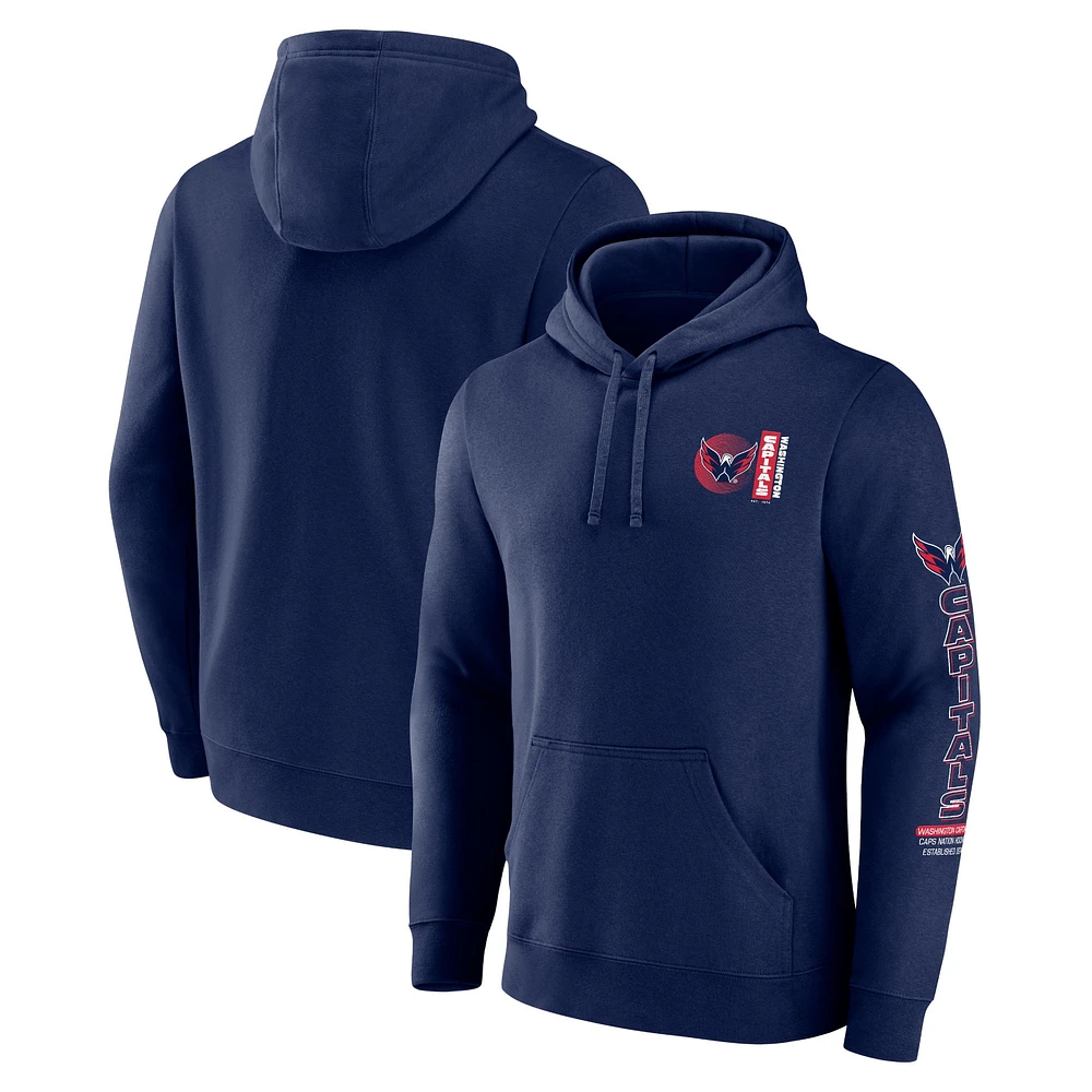 Sweat à capuche Fanatics Navy Washington Capitals Revolution pour hommes