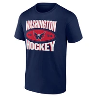T-shirt Fanatics bleu marine pour homme avec l'équipe des Washington Capitals
