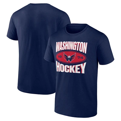 T-shirt Fanatics bleu marine pour homme avec l'équipe des Washington Capitals