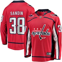 Maillot d'échappée à domicile Fanatics Rasmus Sandin rouge des Capitals de Washington pour hommes