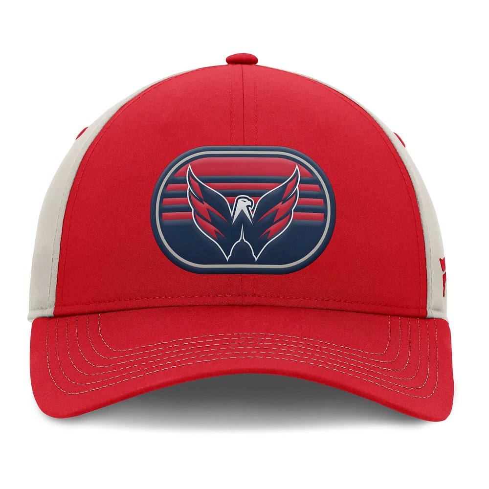 Men's  Fanatics  Red/Gray Washington Capitals 2025 Stanley Cup Playoffs Locker Room Trucker Adjustable Hat