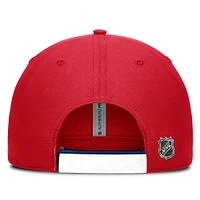 Casquette ajustable authentique Pro Ripstop rouge/bleu marine pour homme Fanatics Washington Capitals