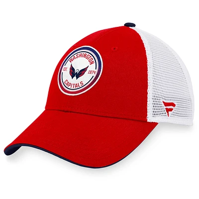 Casquette Snapback de camionneur dégradé emblématique des Washington Capitals Fanatics rouge/blanc pour hommes